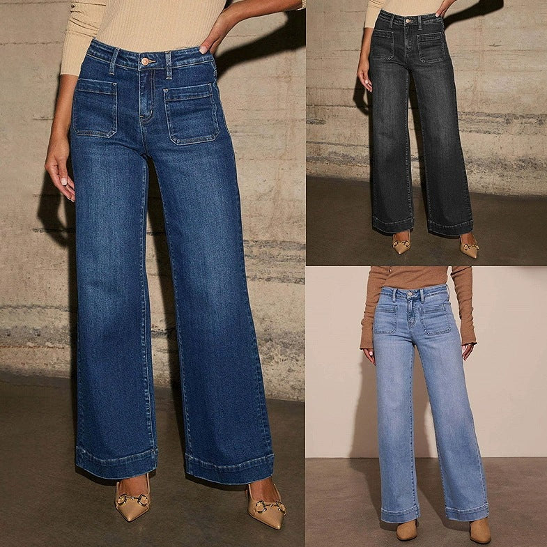Harlow High-Rise Wide-Leg Jeans