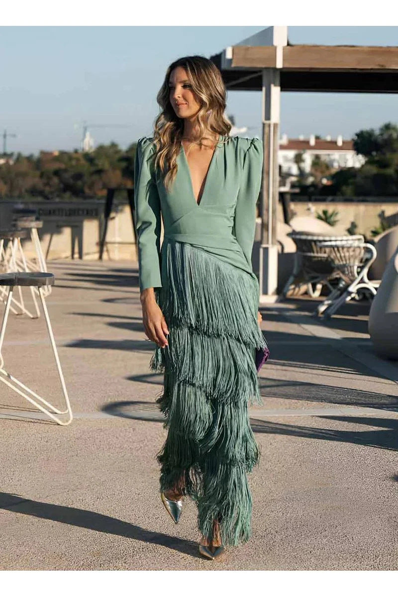 Adèle Fringe Maxi Dress