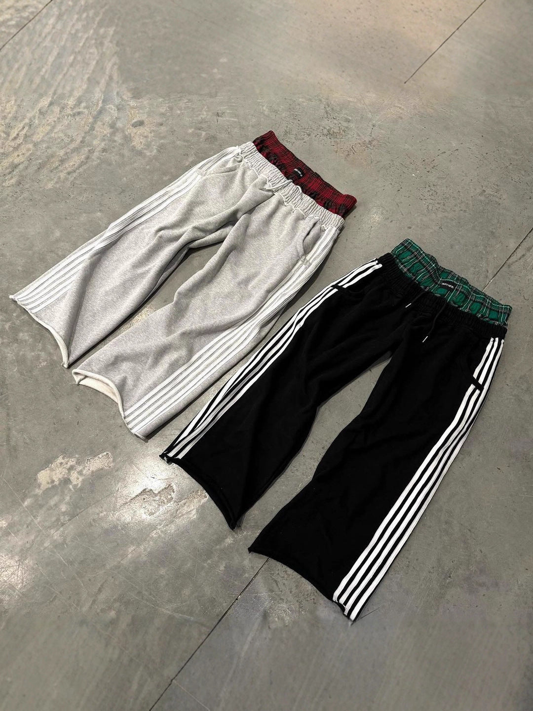 Retro Striped High-Waist Pants