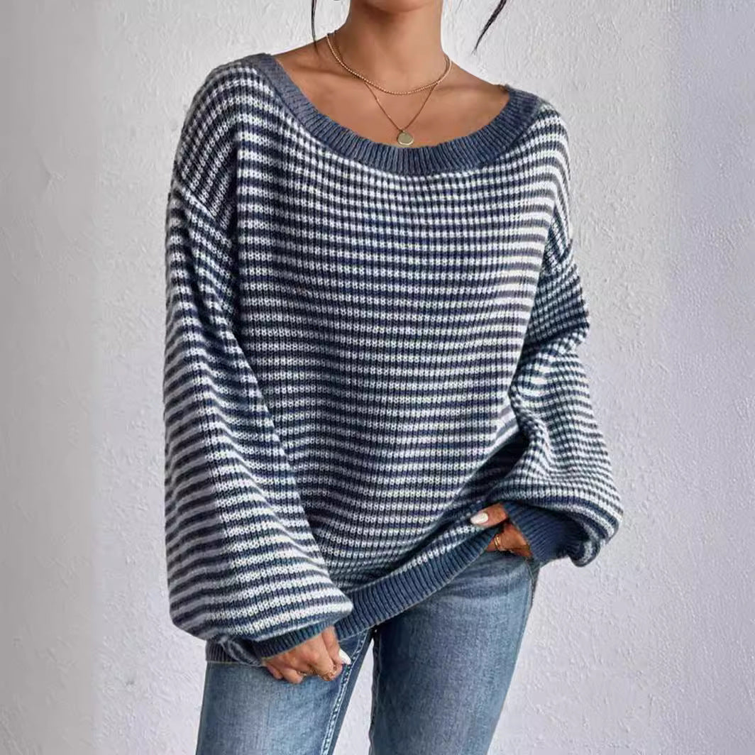 Margot Off-Shoulder Striped Knit
