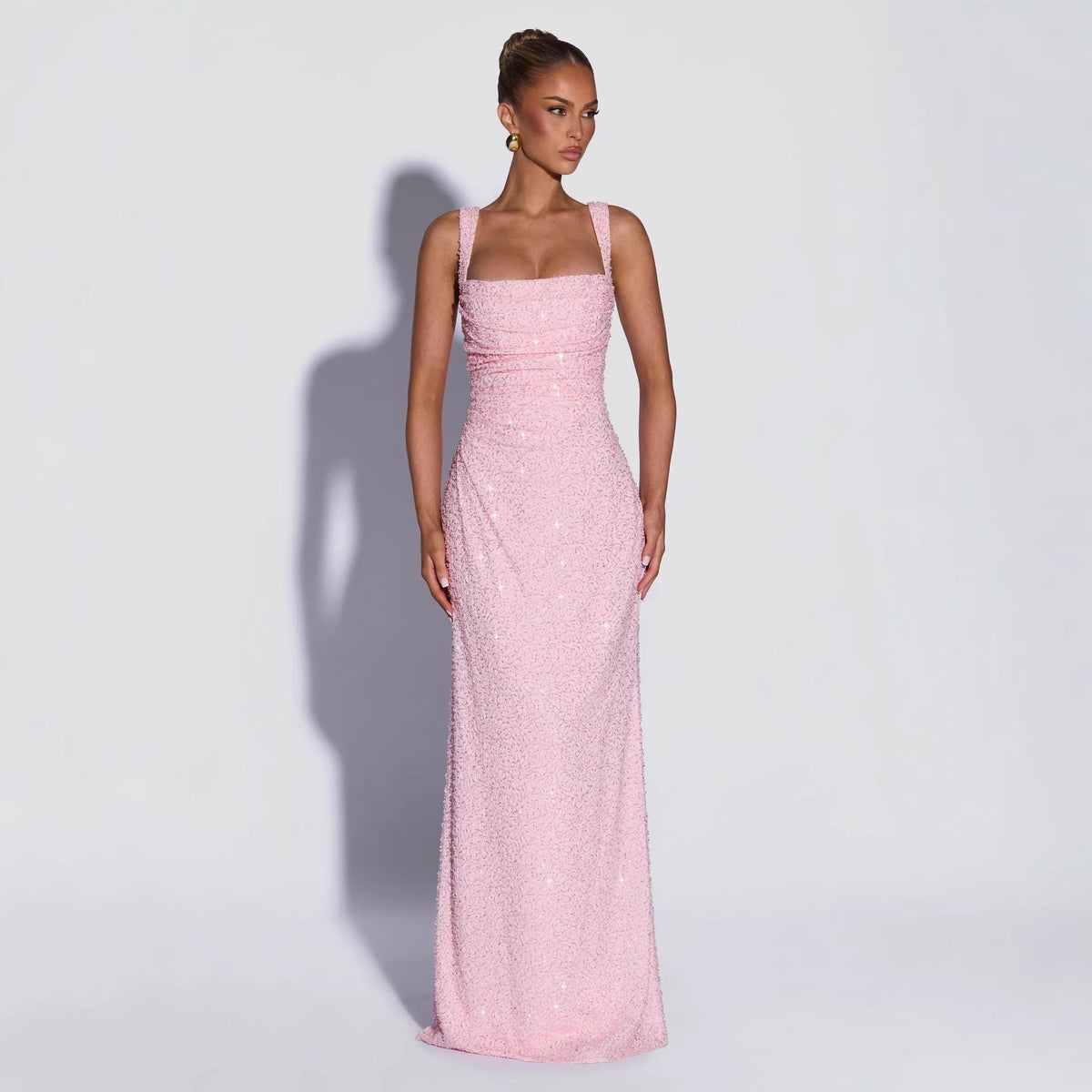 Blush Sequin Tube Gown