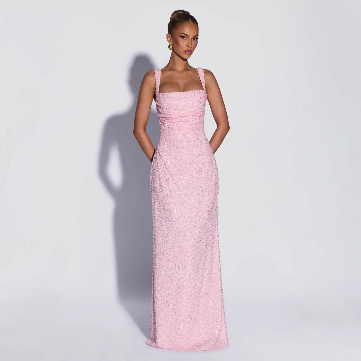 Blush Sequin Tube Gown