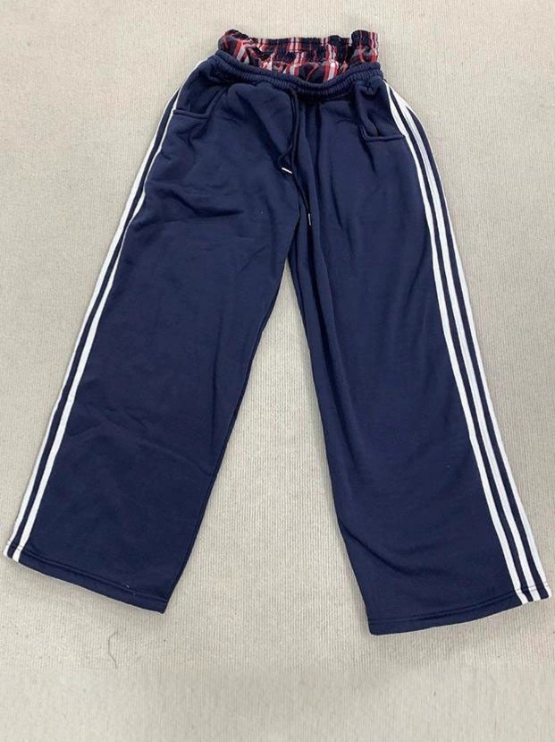 Retro Striped High-Waist Pants