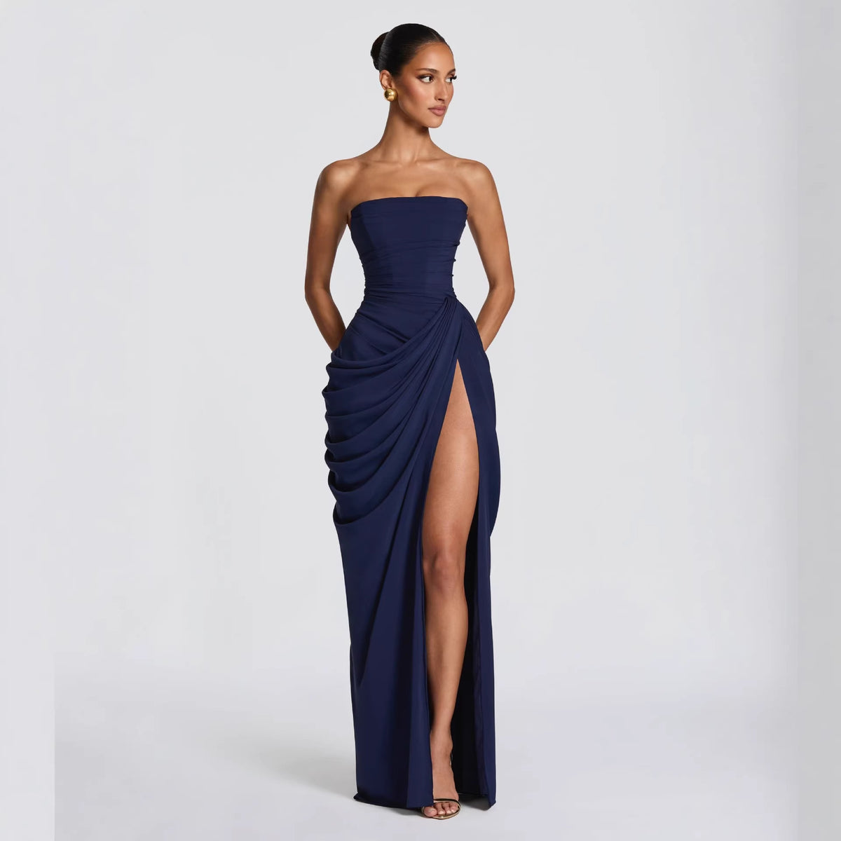 Ariana Long-Sleeve Fishtail Maxi