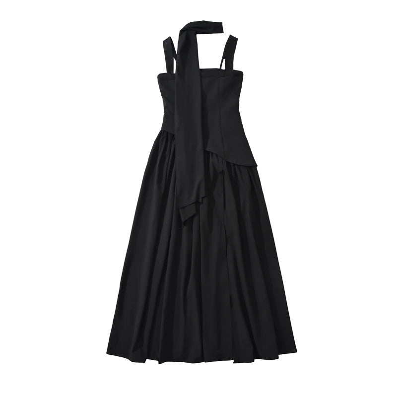 Palais Pleated Scarf-Strap Maxi Dress