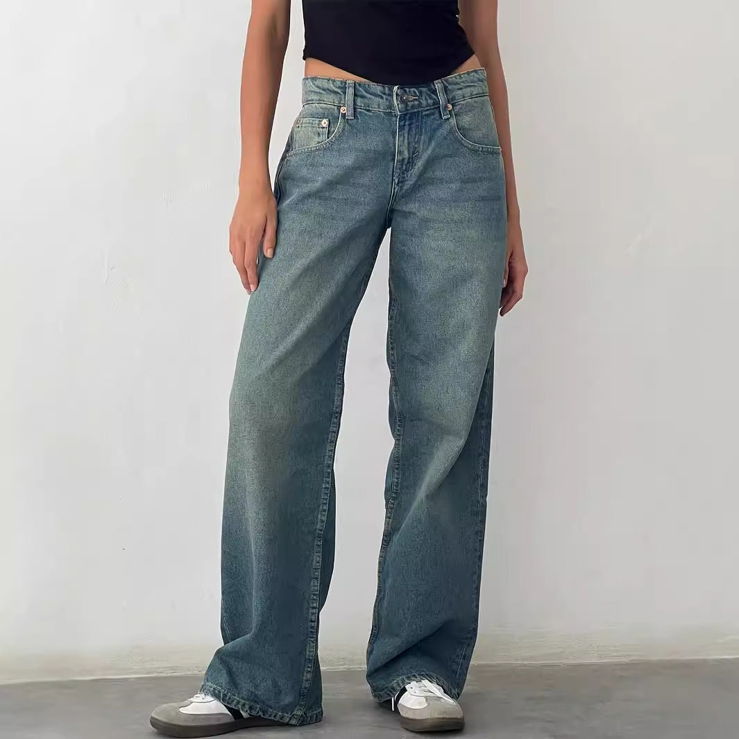 Classic High-Waist Straight Jeans
