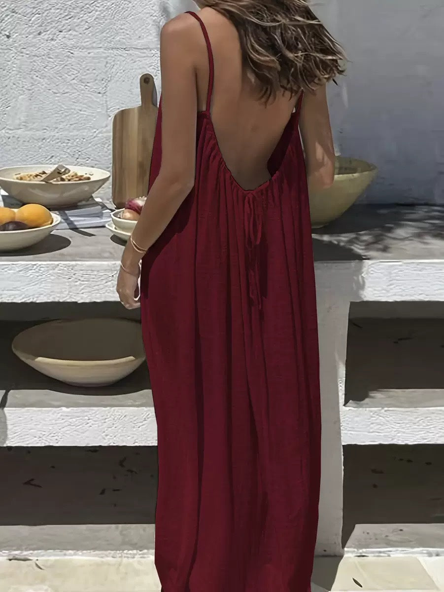 Siesta Open-Back Slip Dress