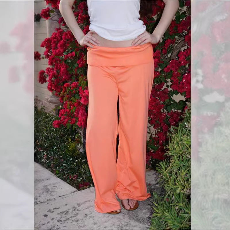 Bamboo Wide-Leg Pull-On Pants