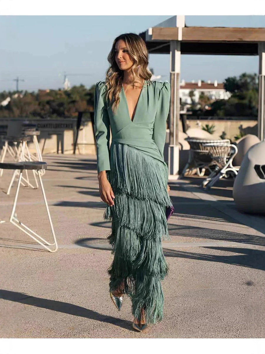 Adèle Fringe Maxi Dress