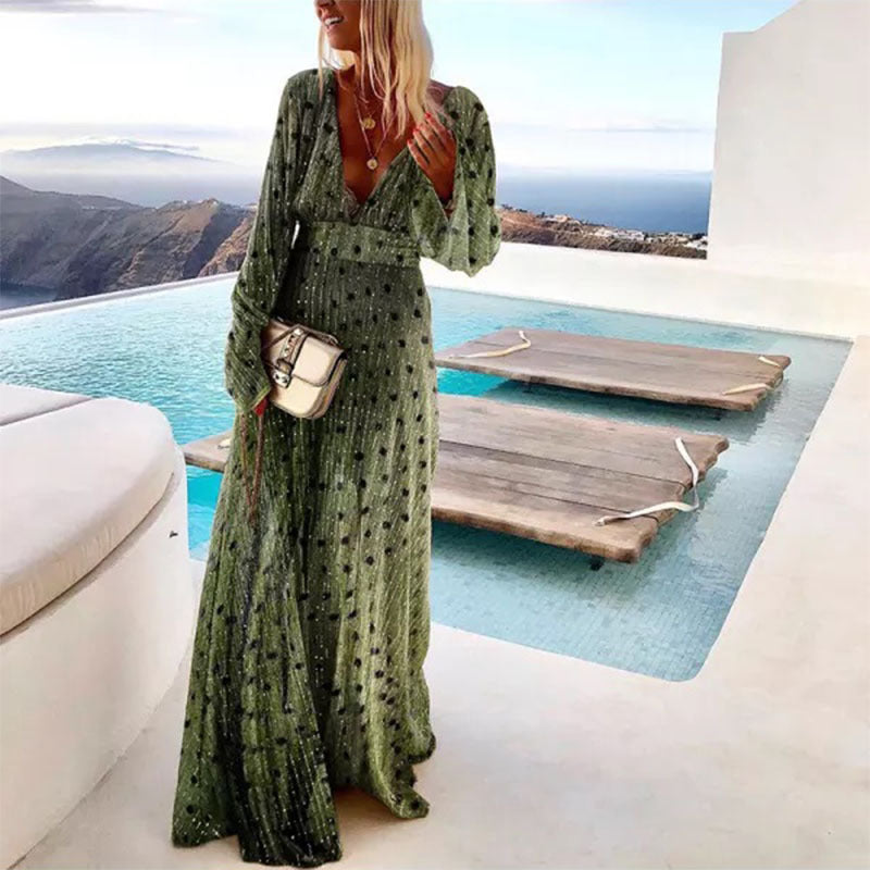 NUVOK Selene Gradient Print Maxi Dress