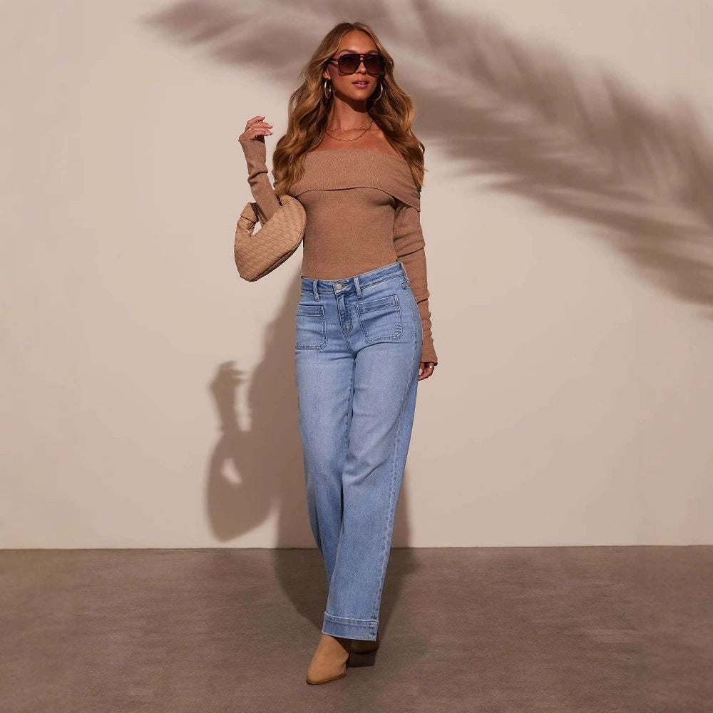 Harlow High-Rise Wide-Leg Jeans