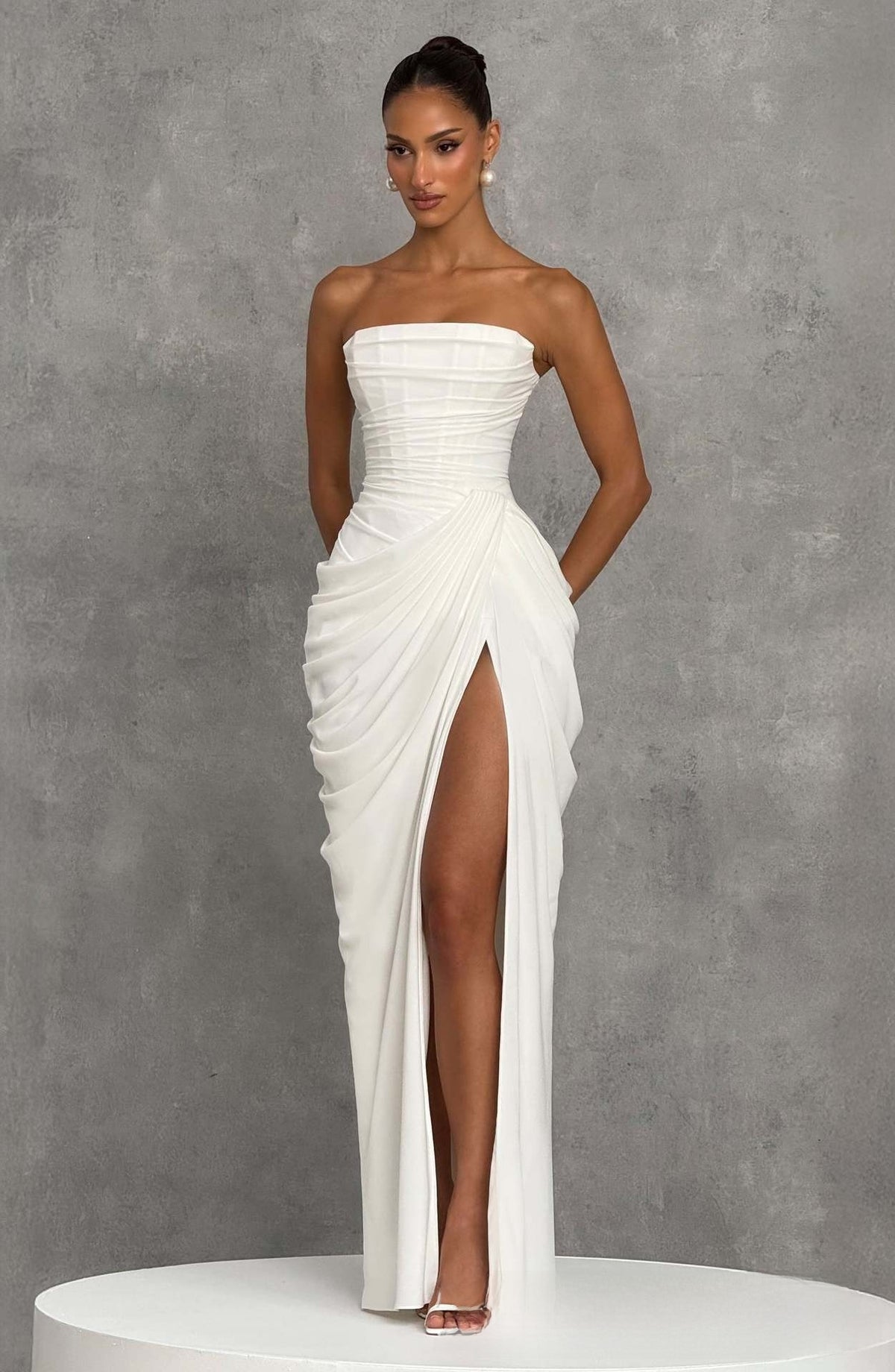 Aurora One-Shoulder Backless Gown