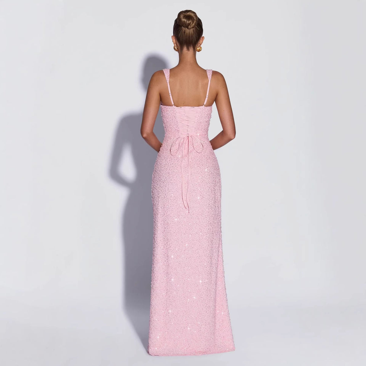 Blush Sequin Tube Gown