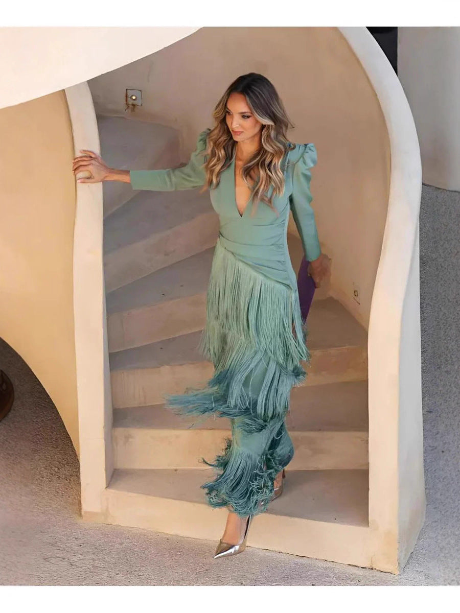 Adèle Fringe Maxi Dress