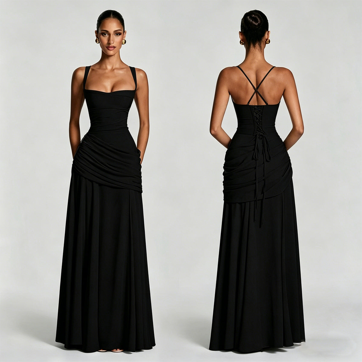 Seraphine Ruched Chiffon Dress