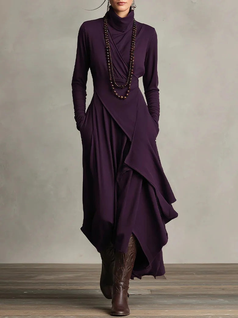 Elodie Half-Turtleneck Knit Maxi Dress