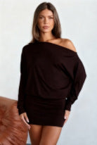 Noir Asymmetric Bodycon Dress