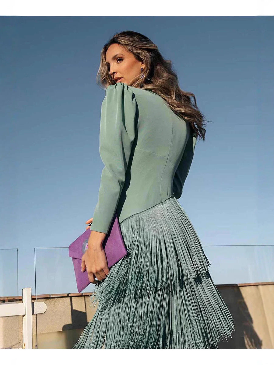 Adèle Fringe Maxi Dress