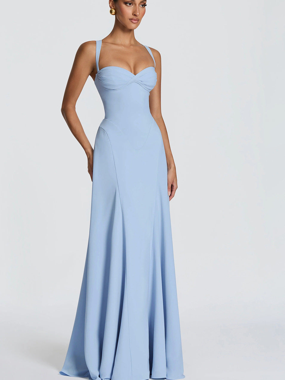 Juliette Cross-Front Open-Back Dress