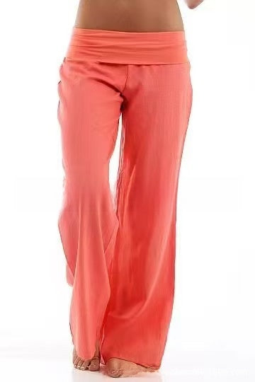 Bamboo Wide-Leg Pull-On Pants