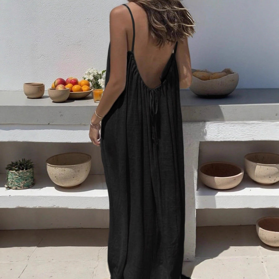 Siesta Open-Back Slip Dress