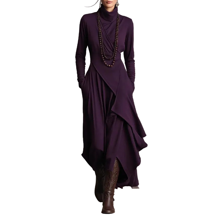 Elodie Half-Turtleneck Knit Maxi Dress