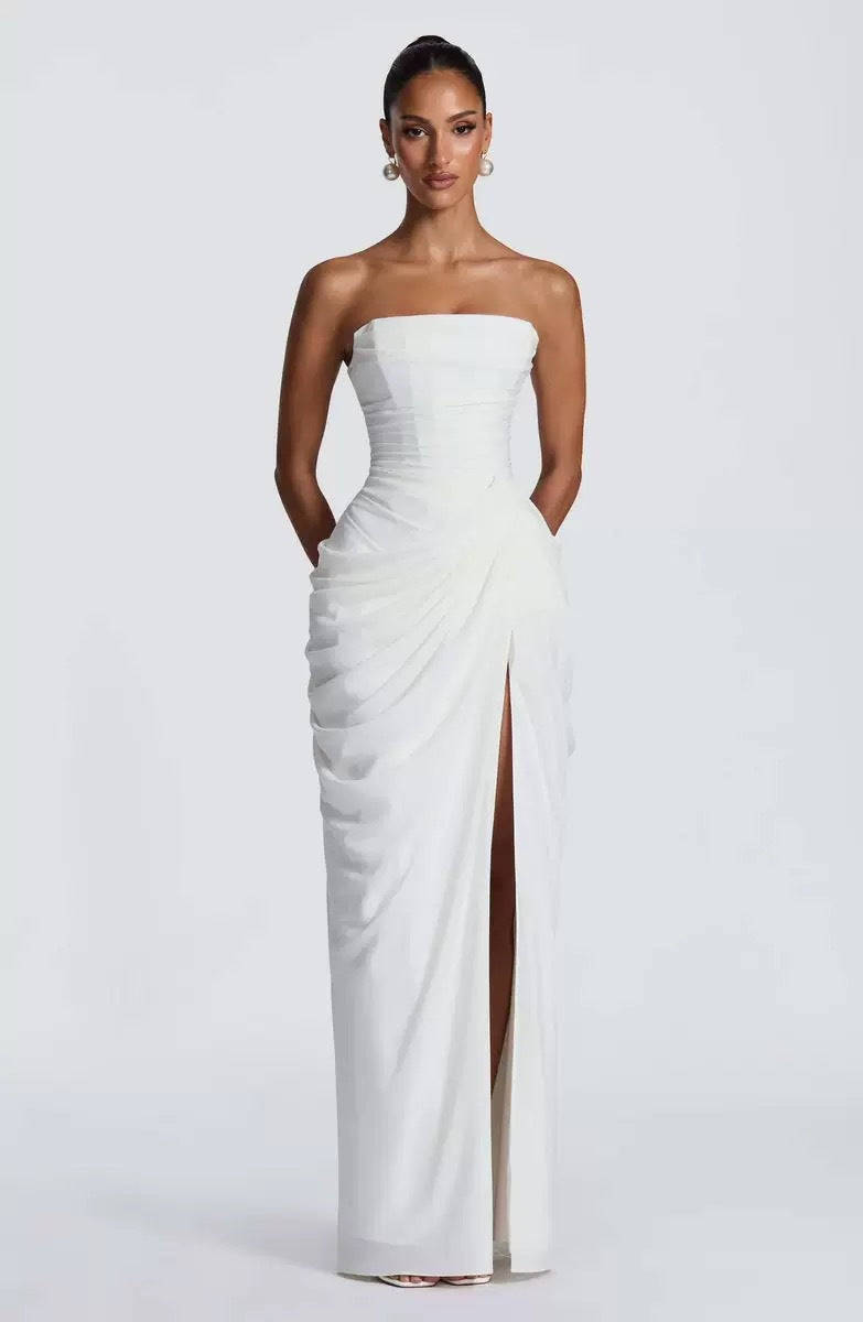 Delphine Strapless Ruched Gown