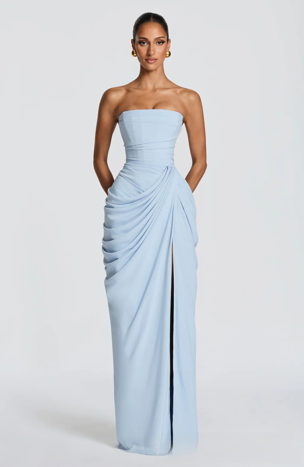 Aurora One-Shoulder Backless Gown
