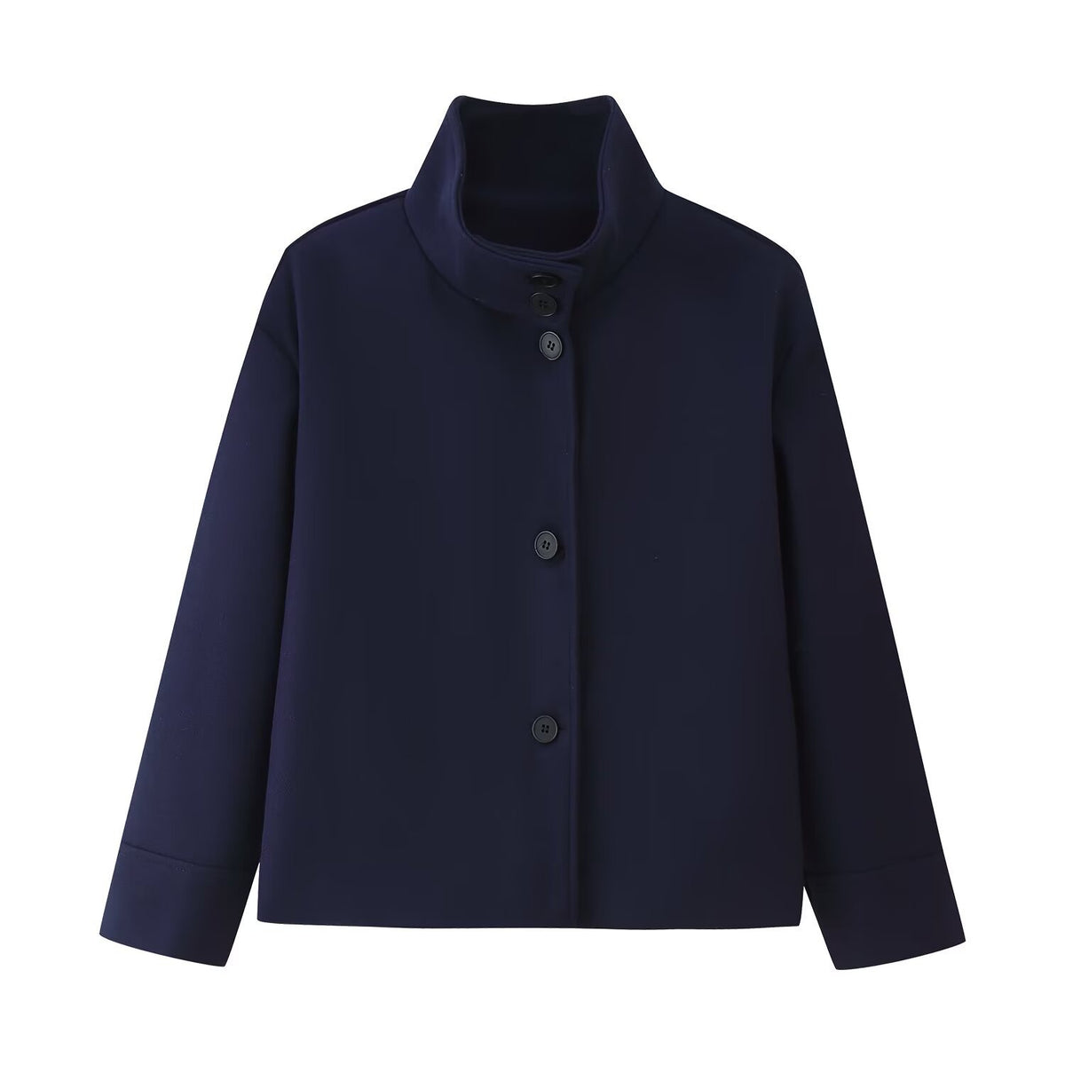 Hazel Stand-Collar Wool-Look Jacket