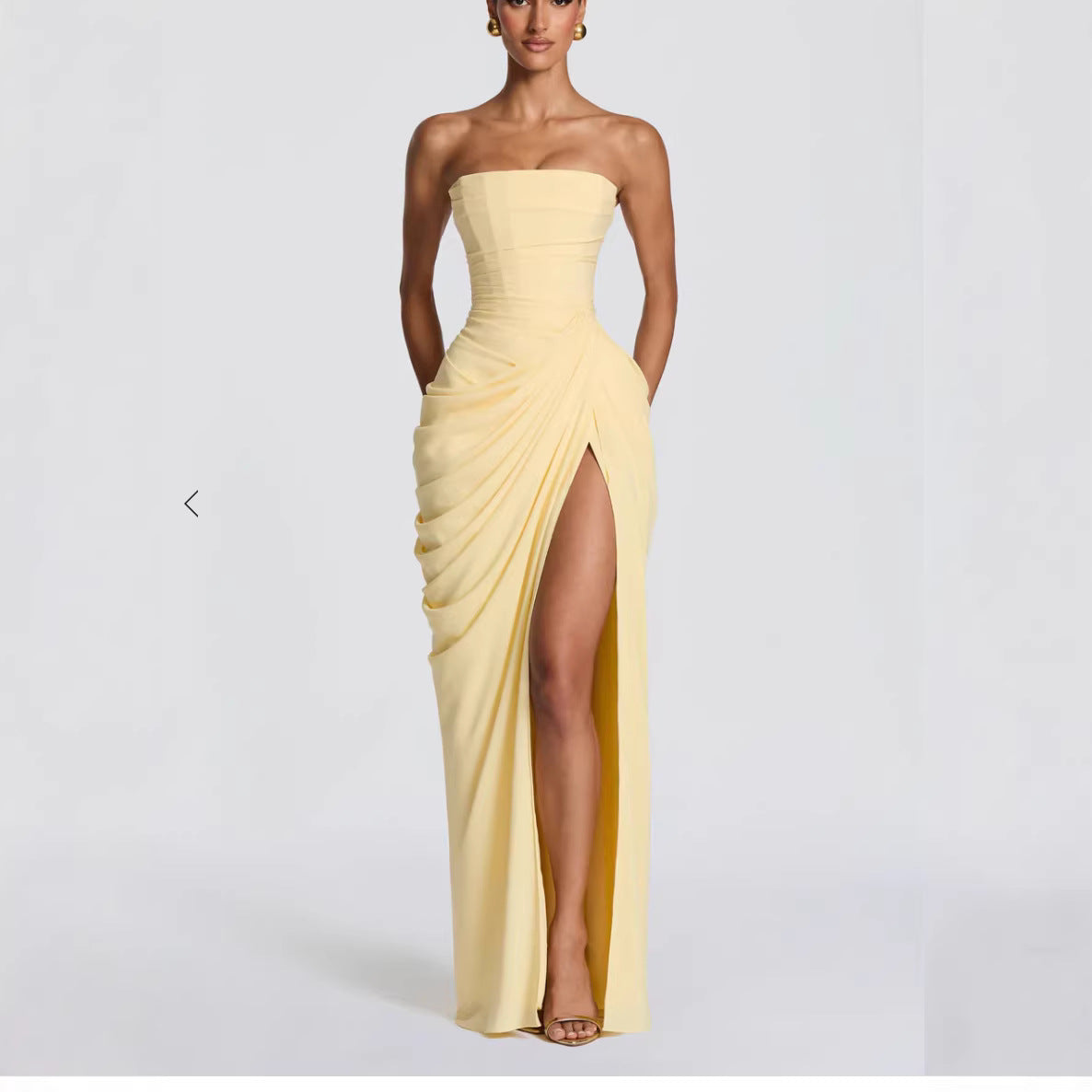 Delphine Strapless Ruched Gown