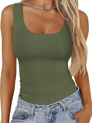 Ribbed Square-Neck Tank