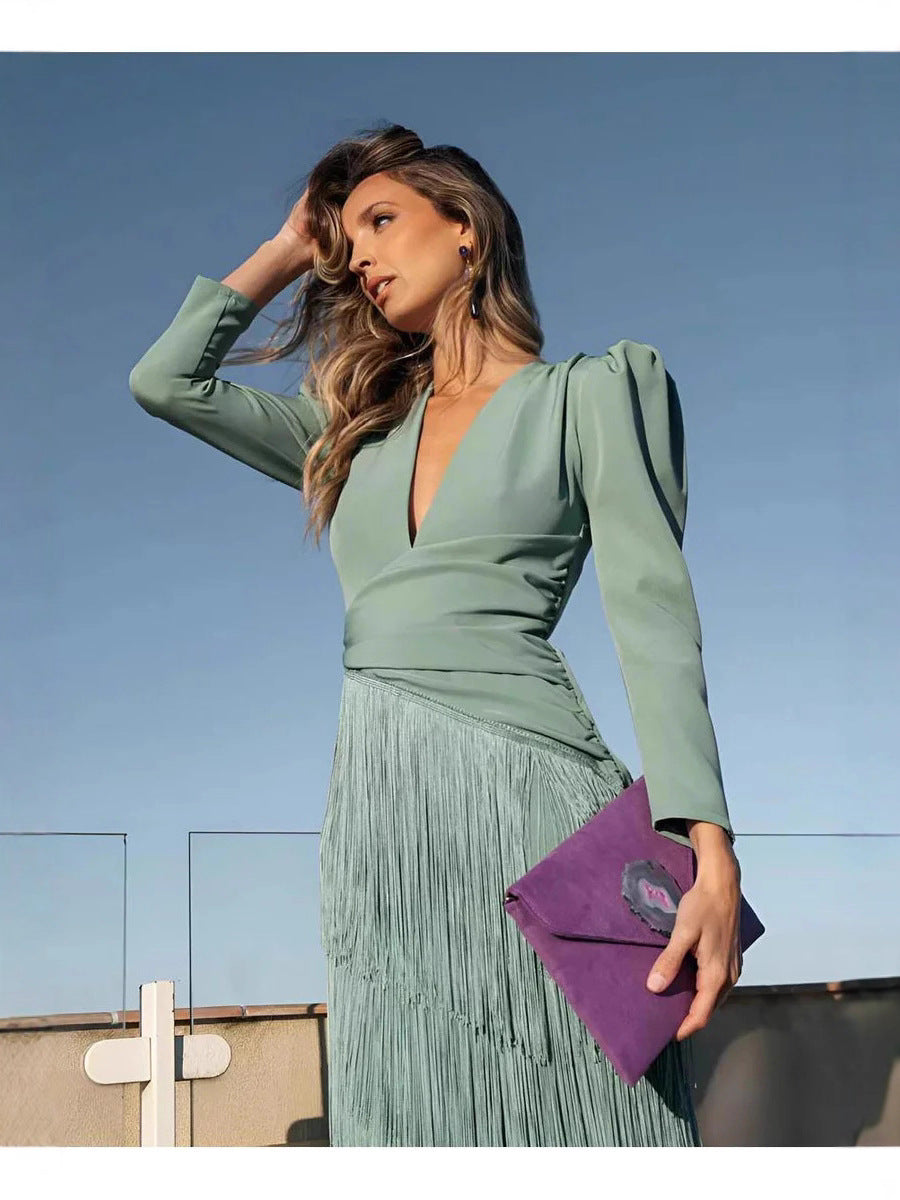 Adèle Fringe Maxi Dress