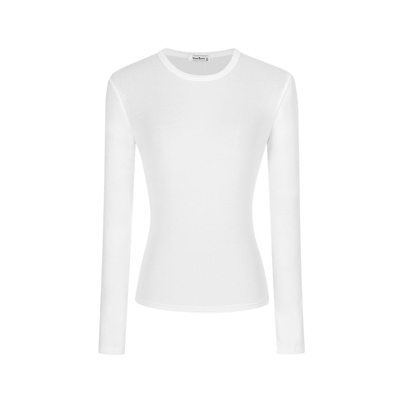 NUVOK Essential Embroidered Long-Sleeve Tee in white