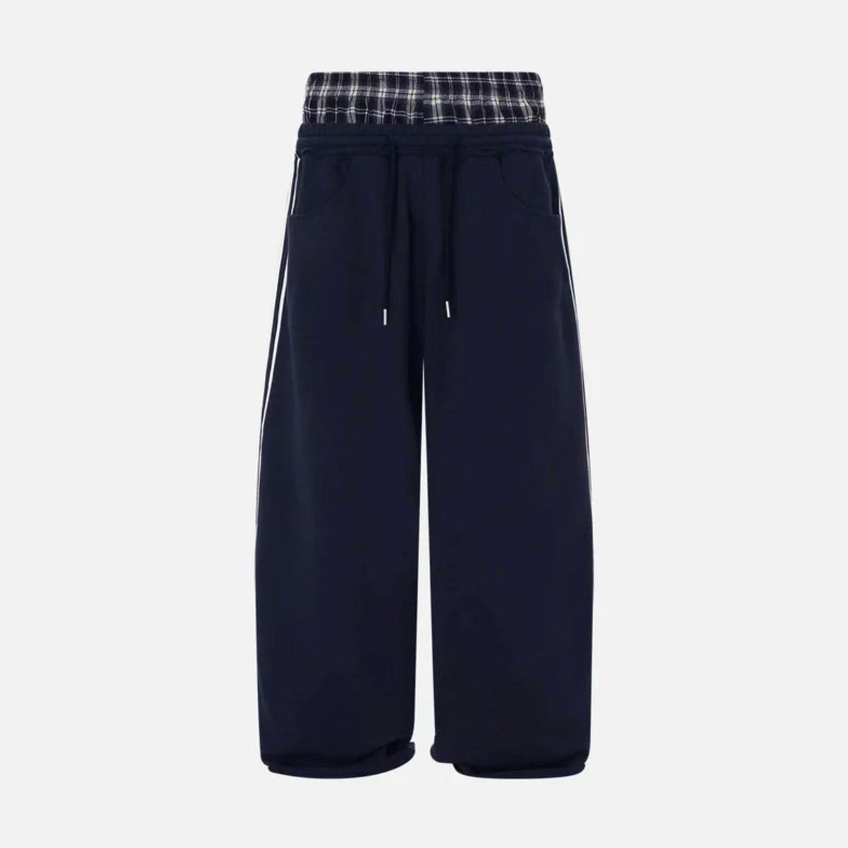 Retro Striped High-Waist Pants
