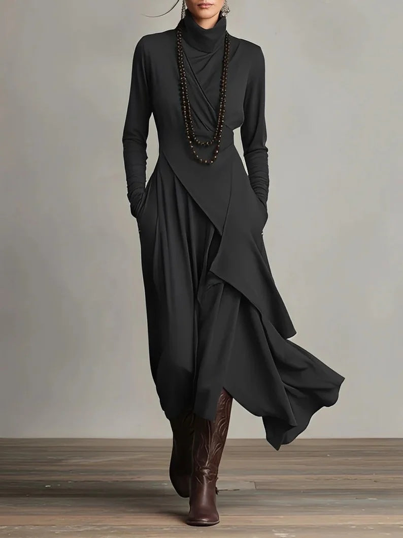 Elodie Half-Turtleneck Knit Maxi Dress