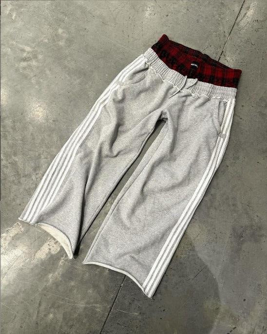 Retro Striped High-Waist Pants