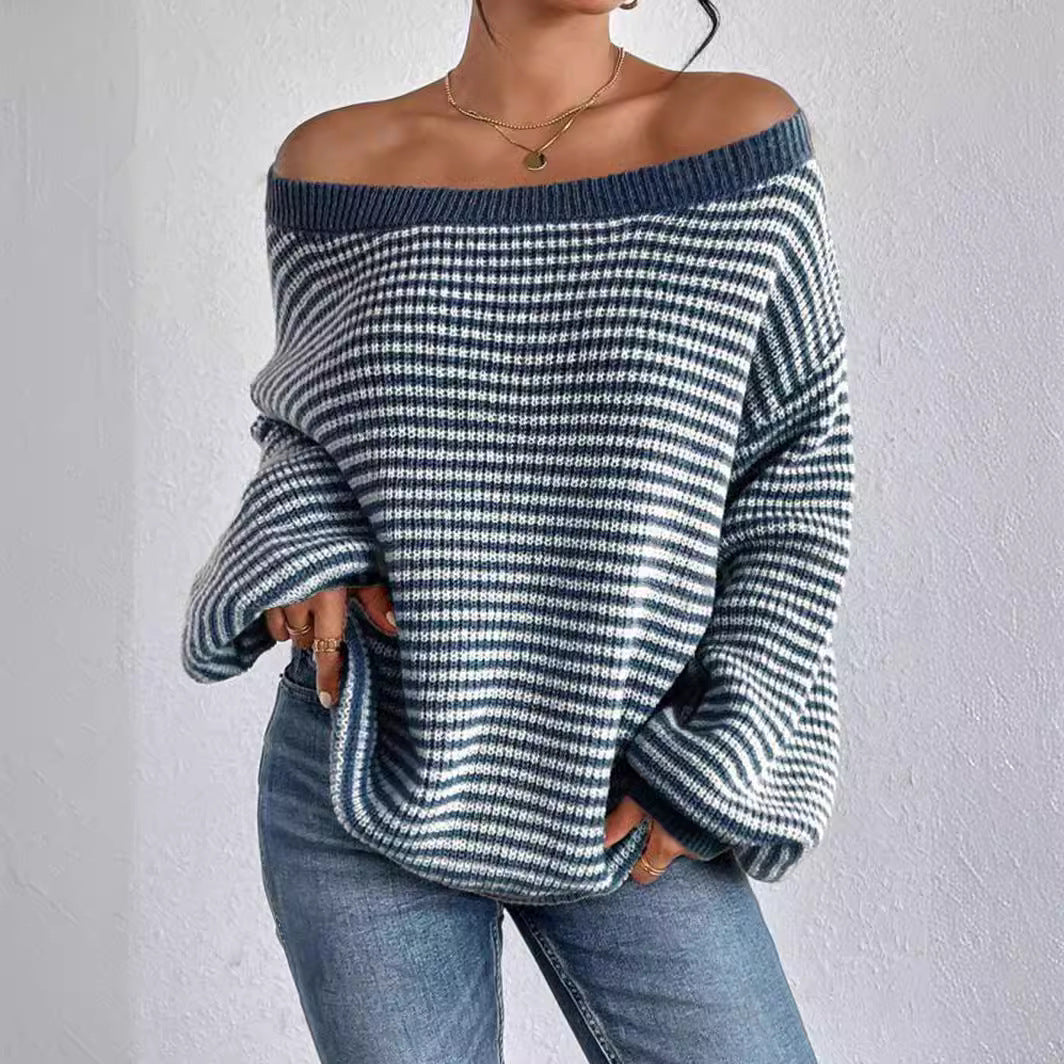 Margot Off-Shoulder Striped Knit