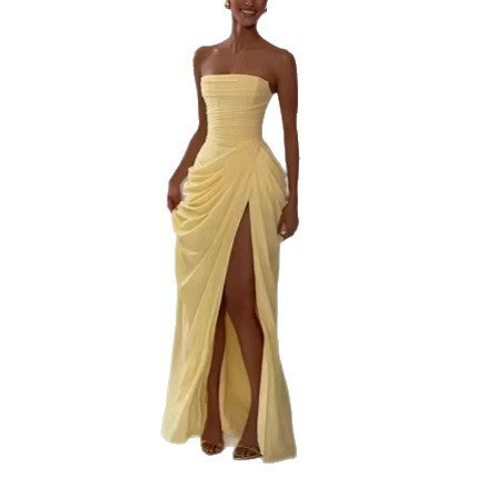 Delphine Strapless Ruched Gown