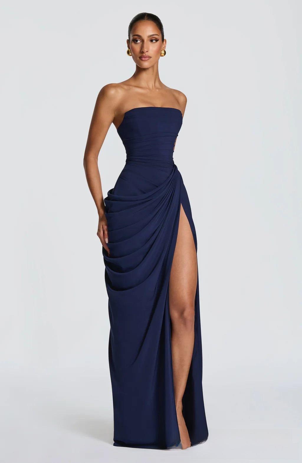 Aurora One-Shoulder Backless Gown