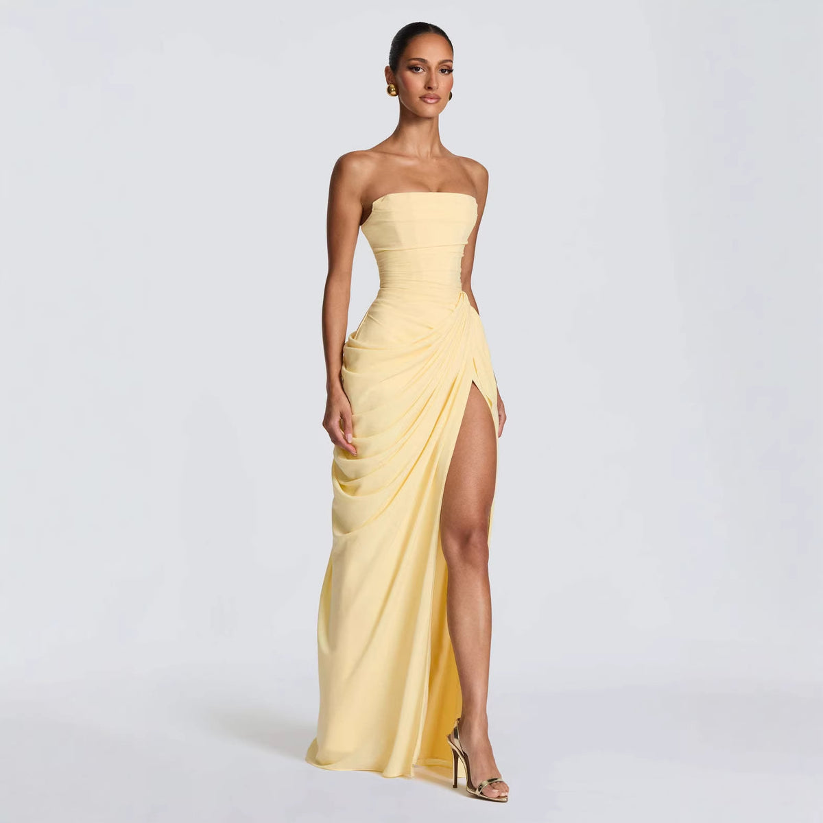 Ariana Long-Sleeve Fishtail Maxi