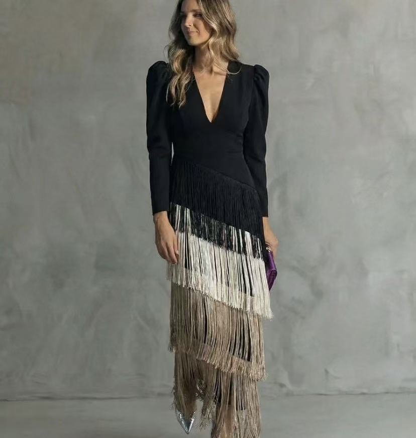 Adèle Fringe Maxi Dress