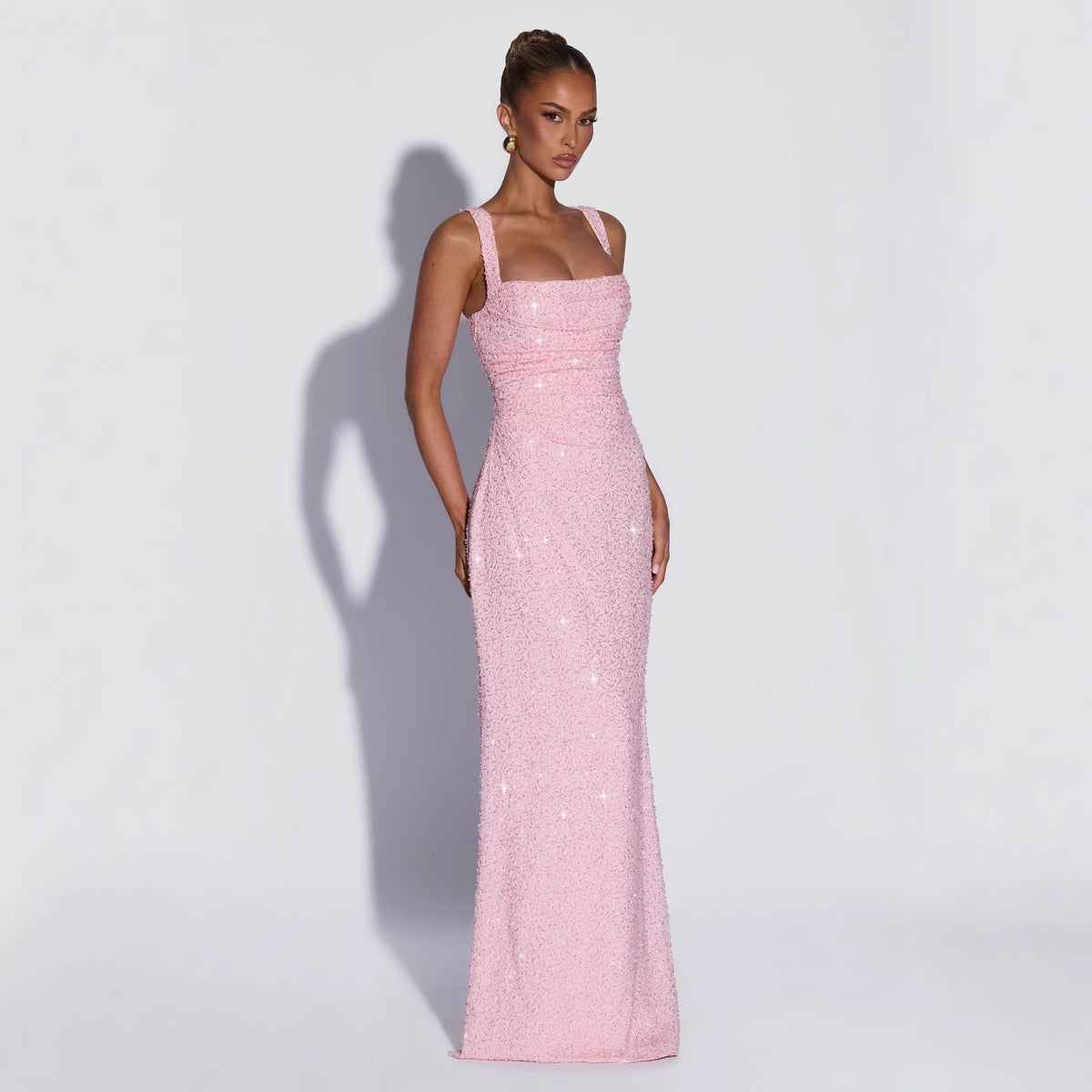 Blush Sequin Tube Gown