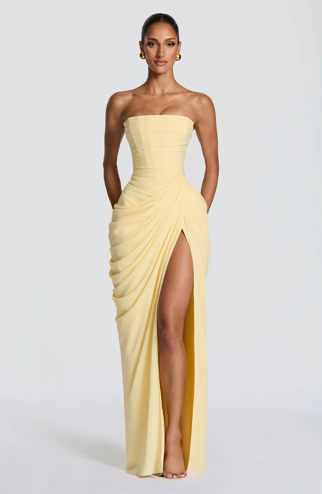 Aurora One-Shoulder Backless Gown