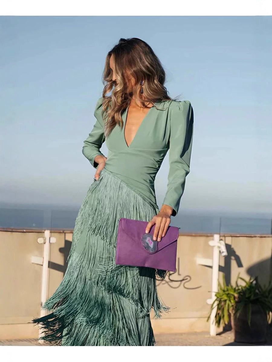 Adèle Fringe Maxi Dress