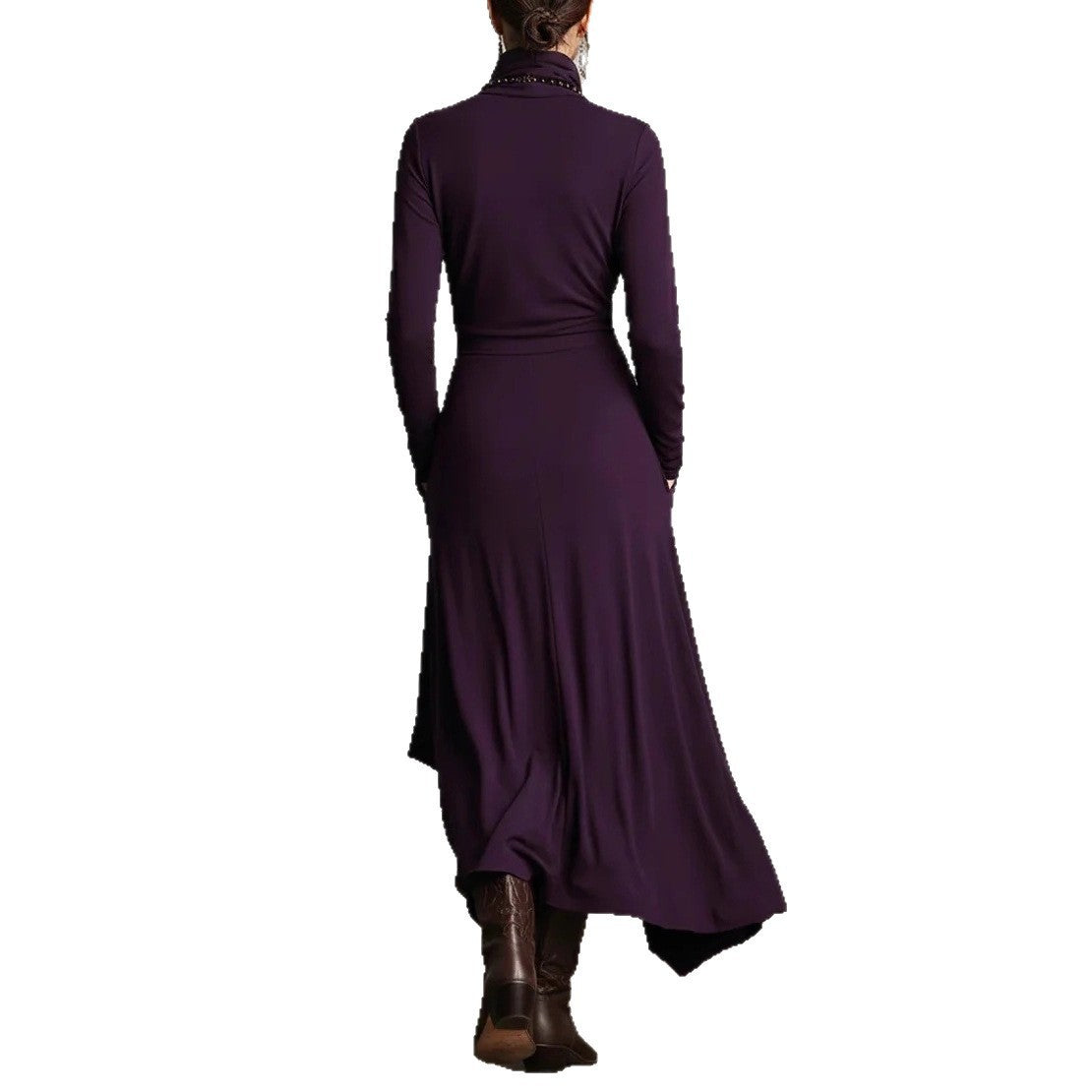 Elodie Half-Turtleneck Knit Maxi Dress