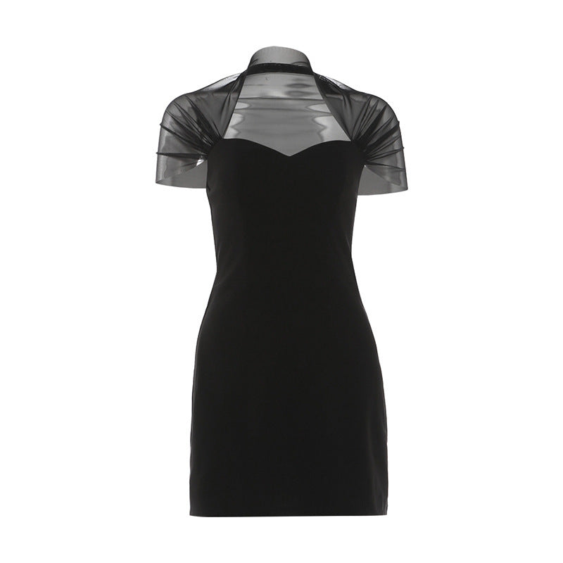 Nocturne Mesh-Panel Dress