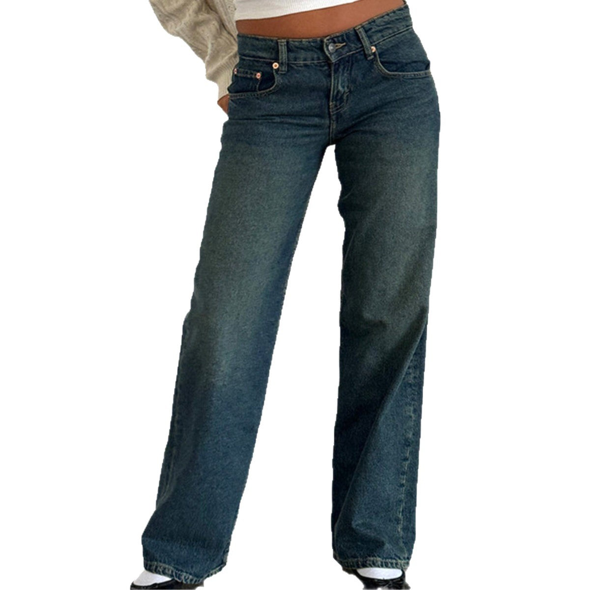 Classic High-Waist Straight Jeans