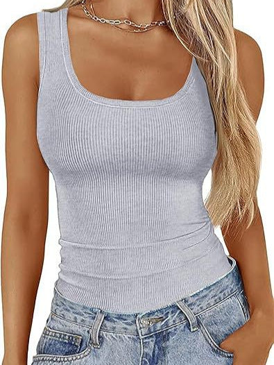 Ribbed Square-Neck Tank