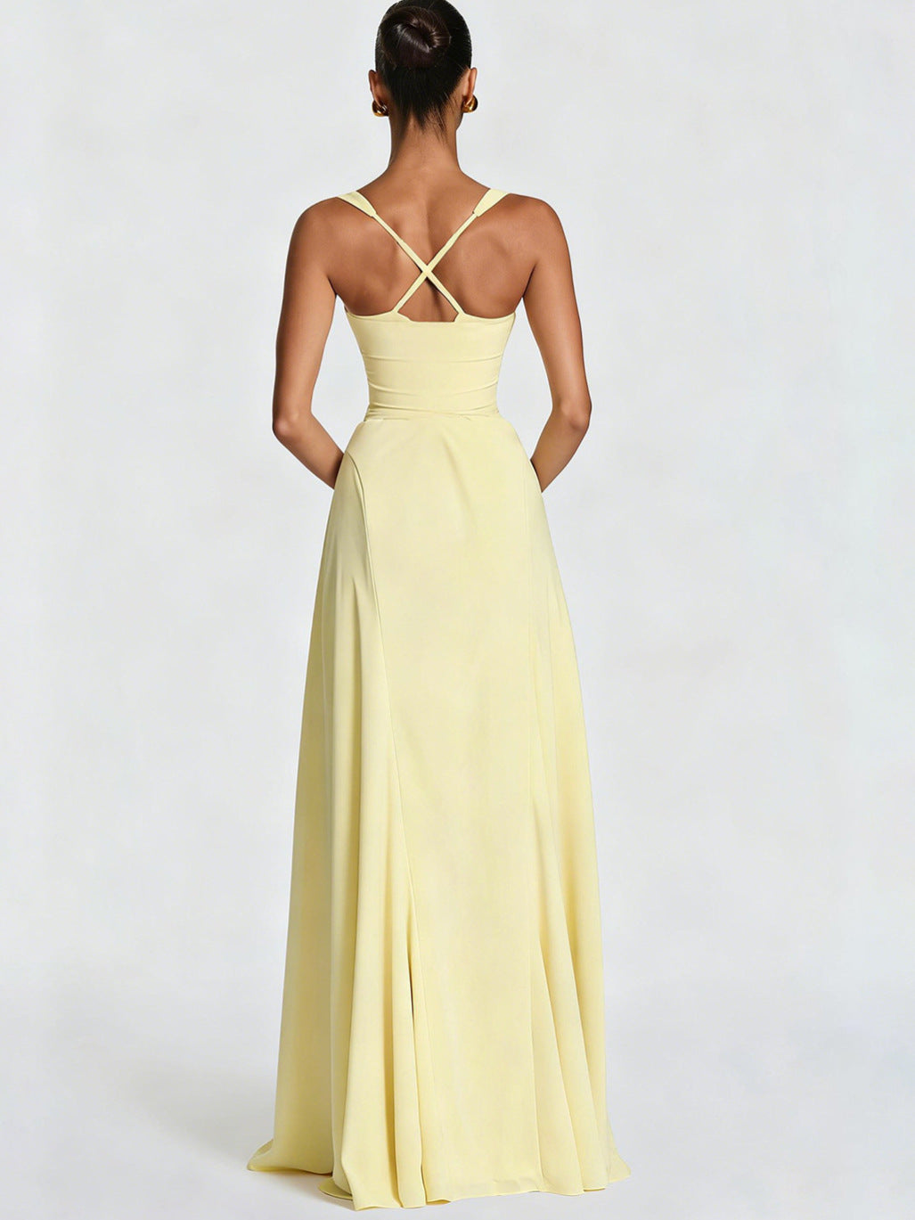 Juliette Cross-Front Open-Back Dress