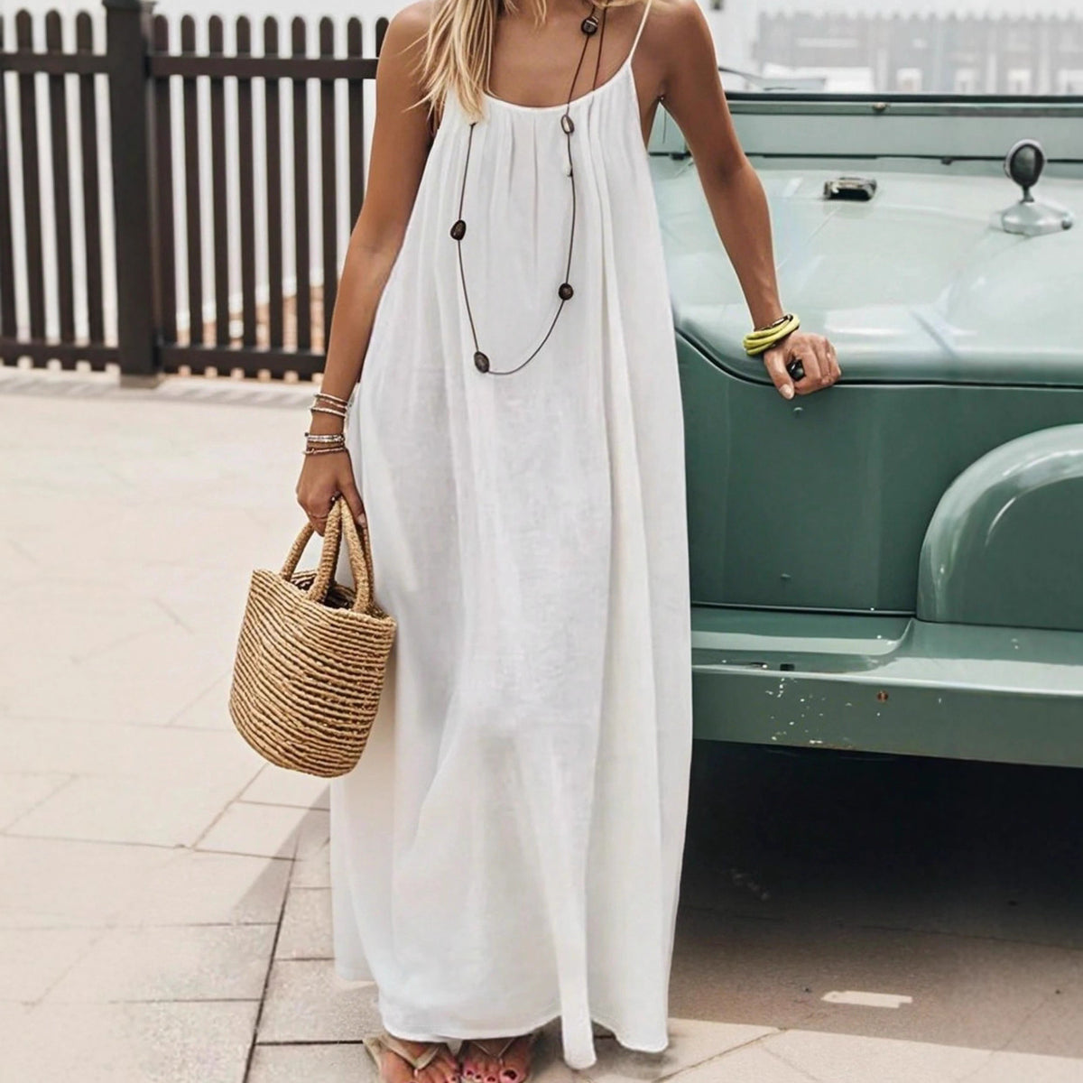 Siesta Open-Back Slip Dress